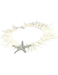 Gemwala Handmade 16" 1-Strand Sterling Silver and White Coral Gemstone Necklace