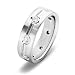 14k White Gold Diamond Women's Wedding Band, 7mm