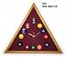 Oak Triangle Billiard Clock Wine Mali Felt - Game Room Products > Neon Clocks > Novelty Clocks