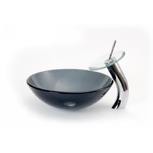 Round Glass Vessel Sink Finish: Blue