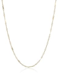 Italian 14k Yellow Gold 1mm Twisted Bar Chain Necklace