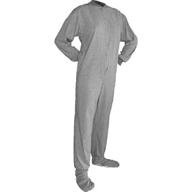 Buy Big Feet Pajama Co. Gray (302) Jersey Knit Adult Footed Pajamas NO Drop Seat by Big Feet Pajama Co.