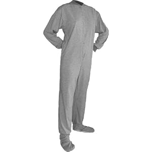 Buy Big Feet Pajama Co. Gray (302) Jersey Knit Adult Footed Pajamas NO Drop Seat by Big Feet Pajama Co.