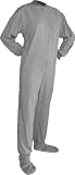 Big Feet Pajama Co. Jersey Knit Gray (302) NO Drop Seat Footed Pajamas