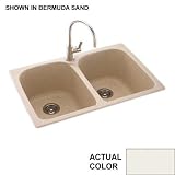 Swanstone KSLB-3322 Super Double Bowl Kitchen Sink, Bisque