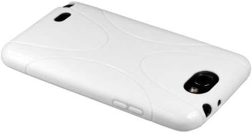 Worldshopping Milk White X-Line Style Soft Skin TPU Case Gel Cover For Samsung Galaxy Note2 Note 2 N7100 + Free Accessory
