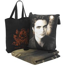 Twilight The Movie Fleece Throw Blanket (Edward) ,Pillow PLUS New Moon Tote Bag