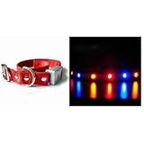 "Red-Blue-Orange" LED Flashing Blinky Lights (Light-up, Illuminated) Nighttime Safety Collar for Dogs - Royal Red