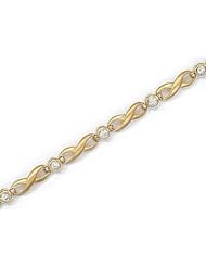 14kt Yellow Gold Infinity Link Diamond Bracelet 0.24ct TW