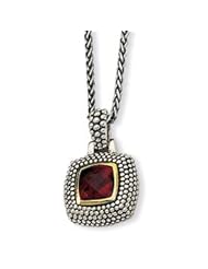 Antique Sterling Silver & Gold Plated Garnet Necklace