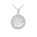 Sterling Silver Diamond April Birthstone Handprint Pendant, 18