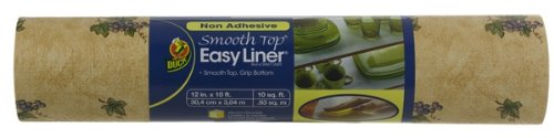 Duck 662237 Smooth Top Easy Non-Adhesive Shelf Liner, 10-Square Feet 12-Inch Wide, Vintage Grape Pattern