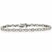 Platinum Silver Circle Square Simulated Diamond CZ Tennis Bracelet
