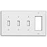 Leviton P326-W 4-Gang 3-Toggle Decora/GFCI Device Combination Wallplate, White