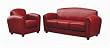 Full Leather Sofa and Chair in Red Finish By Wholesale Interiors