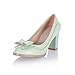 Charm Foot Fashion Bows Womens Chunky High Heel Pumps Shoes