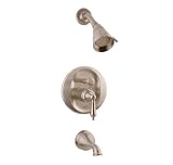 Graff G-7150-LM2-BN Elegante Transitional Pressure Balancing Tub & Shower Set, Brushed Nickel