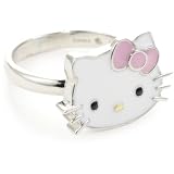 Hello Kitty Pink Enamel Bow And Sterling Silve