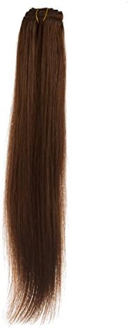 Serica Silky 18" Length 100% European Human Remy Hair Clip in Hair Extensions 100 Grams of Hair (chocolate brown color #4)