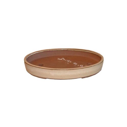 21cm Shallow Oval White Bonsai Pot