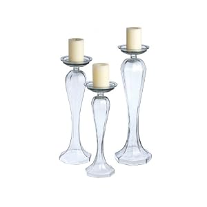 Pretty Clear Pillar Holders reversible to Vase-234310