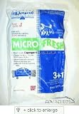 Royal / Dirt Devil Micro-Fresh Paper Bags - 3 Packs - Metal Tank plus 1 MicroFresh Filter - Type J Part# 3-467130-001