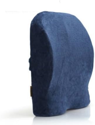 Dual Lumbar and Waist Support Slow Rebound Memory Foam Cushion for office and driver (Navy Blue)