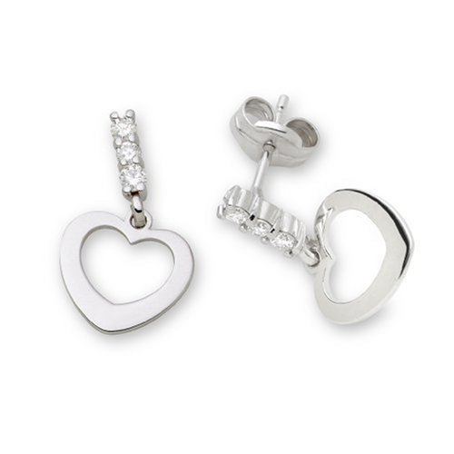 Miore-Joven Herz Ohrringe 18ct/750 Wei&szlig;gold mit 6 Brillanten zus.ca.0,03ct MA95EW Preisvergleich