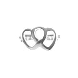 Sterling Silver Double Overlapping Open Heart Toe Ring