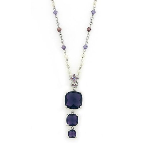 Queens Collection Filigree Floral Drops Necklace