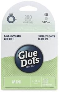 Adhesive Glue Dots - Glue Dots, Box of 300, Mini, 3/16
