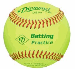 Diamond DBPY Batting Practice Baseballs (12 pack, Optic Yellow)
