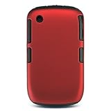 Premium 2-in-1 Red Rubberized Crystal Snap-on Case and Silicone Gel Skin fo ....