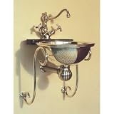 Herbeau 021457 Brushed Nickel Powder Room Arabesque 14 Wall Mounted Lavatory Sink 0214