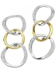 Two Tone Diamond Earrings - 1/3 ct tw