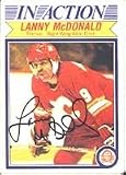 Lanny McDonald, Calgary Flames, 1982 Opee Chee In Action Autographed Card