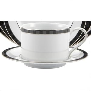 Black Tie Demitasse Cup and Saucer [Set of 4] by 