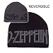 Led Zeppelin Beanie Black Logo / Gray Zoso symbols Reversible knit cap Image