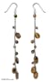 Tiger's eye earrings, 'Golden Romance' 5" L
