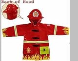 KIDORABLE Toddler/Little Kid Fireman Raincoat, Red, 5-6