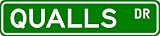 QUALLS Street Name Sign ~ Personalized Family Lastname Sign ~ Gameroom, Basement, Garage Sign