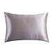 OOSILK Mulberry Silk Pillowcase with Hidden Zipper, Cotton Underside,Queen(20in x 30in),Silver Grey,1pc