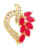 14k Gold, Diamond & Ruby Heart Pendant (1.08ctw)
