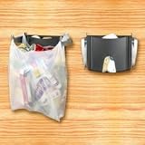 Trash Bag Valet-Black-Stores Grocery Bags (Black) (8H x 12W x 2.75D)