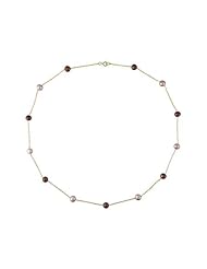10k Pink Gold Freshwater Brown and Pink Pearl Necklace (17")