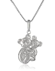 Sterling Silver Koala Mom and Cub Chain Pendant Necklace, 18"