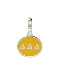 Delta Delta Delta Sorority Drop Charm Fits Most Pandora Style Bracelets Including Pandora, Chamilia, Zable, Troll and More. High Quality Bead in Stock for Fast Shipping.