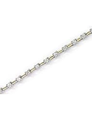 14kt Yellow Gold Petite Bar and Diamond Bracelet 1.00ct TW