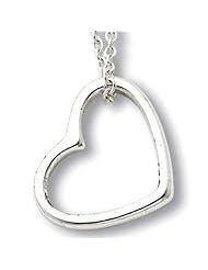 Sterling Silver Floating Heart Necklace with 16 Inch Sterling Silver Chain