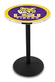42" LSU Bar Height Pub Table - Round Base - NCAA